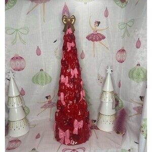 Cupcakes and Cashmere Red and Pink Bow LED Tree